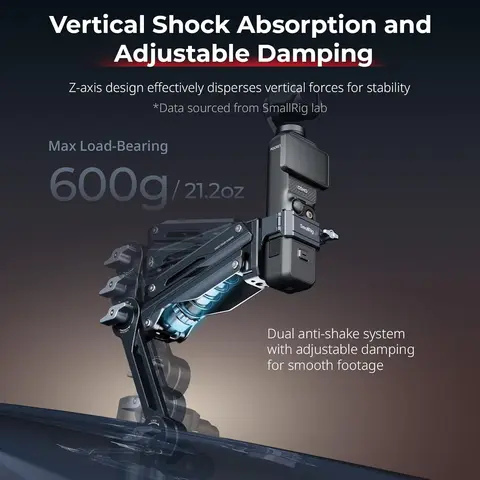Амортизатор SmallRig Mini Magic Arm с вакуумной присоской, гидравлическое демпфирование для DJI Osmo Pocket 3 GoPro HERO13 Insta360 X4