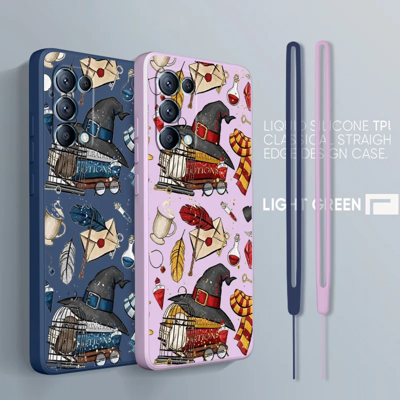 

H-Harry P-Potter Anime For OPPO Find X5 Pro X3 Pro X2 Neo 7Z 6 5 4Z 2Z SE Lite Pro 4G 5G Liquid Rope Phone Case