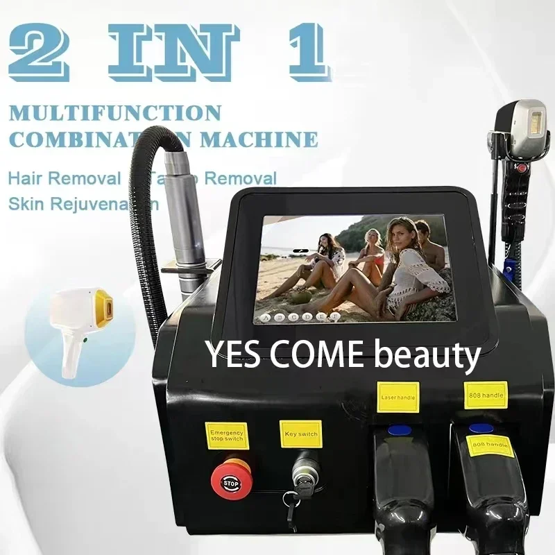 Диодный лазер 2 в 1 808 нм для удаления волос 755 1064 машины быстрого ND Yag Лазер