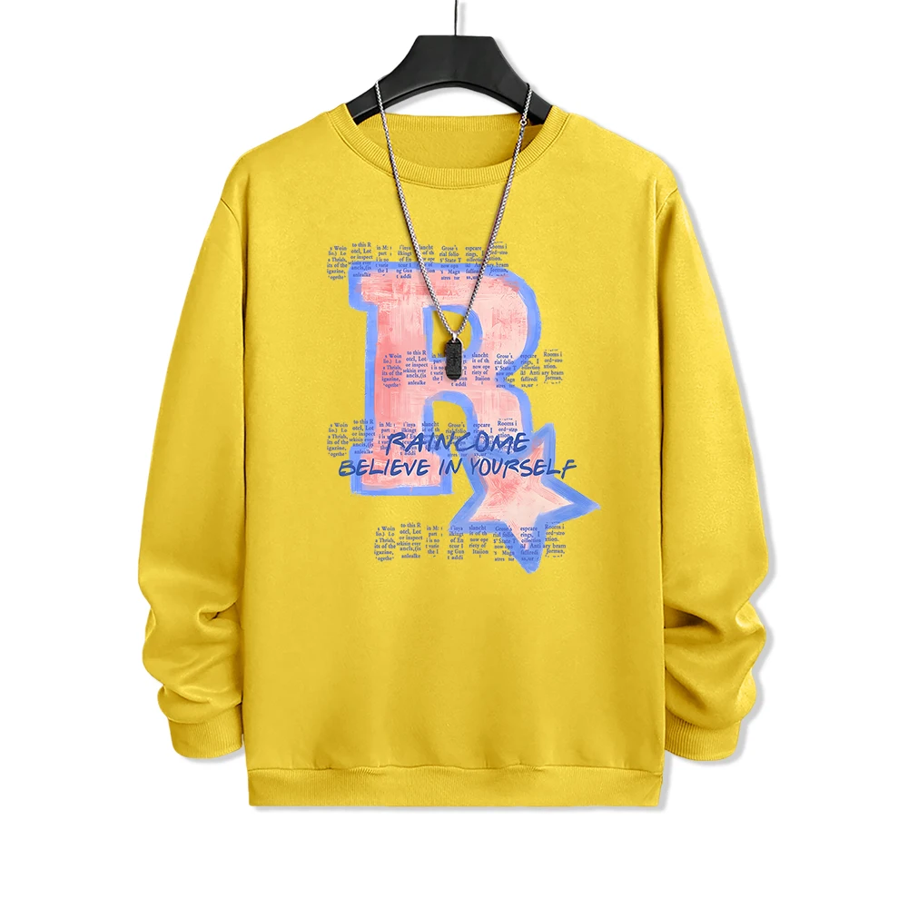 Мужская свободная флисовая толстовка с капюшоном в стиле Харадзюку