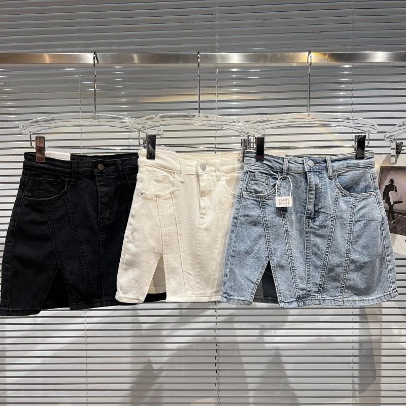 

Женская короткая джинсовая юбка, демисезонная короткая облегающая юбка с высокой талией, модель GE309, 2022