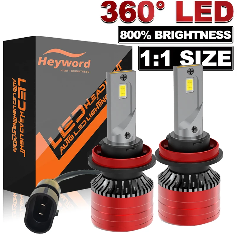 

Heyword 2 шт. Автомобильные фары H4 H7 LED H11 9005 9006 H1 Автолампы 160 Вт 24000LM Лампа 6000K 12 В Светодиодные лампы для фар