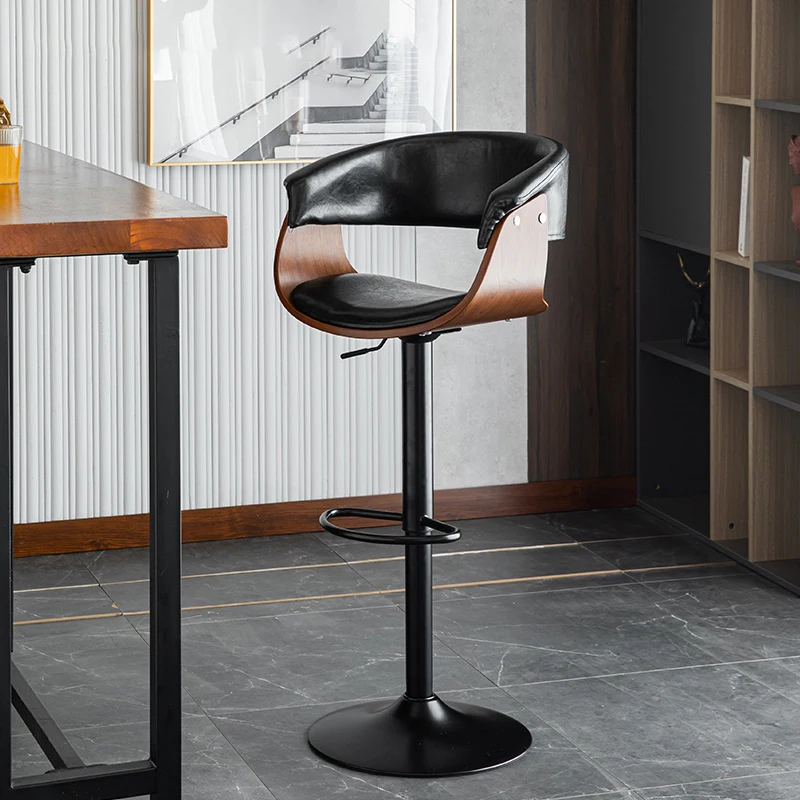 

Bench Modern Simple Bar Chair High Home Stool Backrest Front Desk Reception Light Luxury Bar Chair Bar Stool Luxury