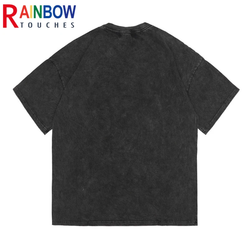 Футболка Rainbowtouches мужская с коротким рукавом свободная кофта принтом в стиле High