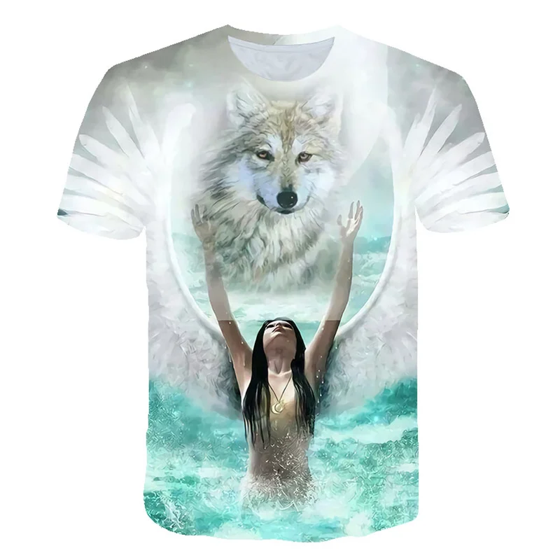 

Latest Harajuku Wolf 3D Printed Cool T Shirts Animal Fashion T Shirts Men/Women Short Sleeve Summer Top T Shirts