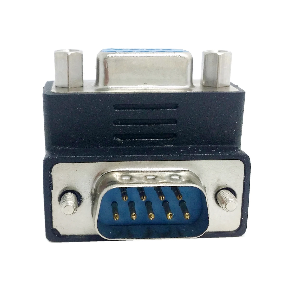 

Jimier Cablecc 270 degree Down Right Angled RS232 D-Sub 9Pin Male screw type To Female Nut type extension Adapter
