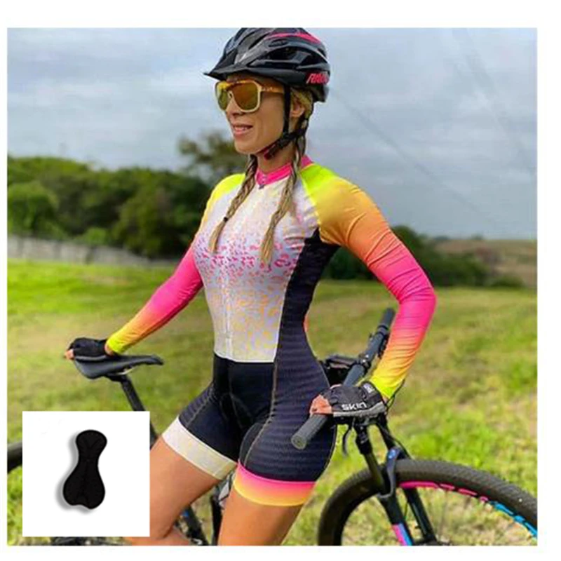 

Triathlon Cycling Skinsuit Long Sleeve Bike Clothing Set MTB Bicycle Speedsuit Team Aero Cycling Jumpsuit Ropa Maillot Ciclismo
