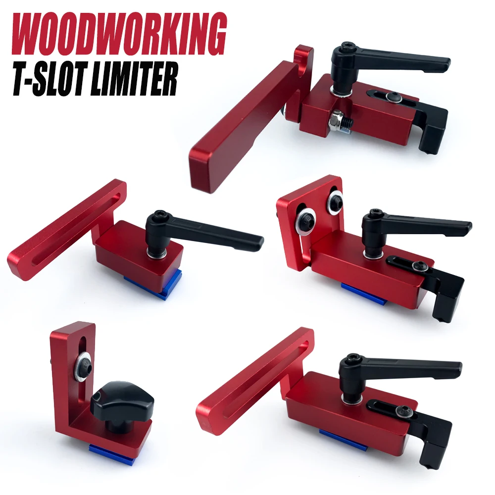 

Woodworking T-slot Limiter Miter Gauge Fence Connector Alloy Miter T-Track Stop Block Chute Backing Limiter