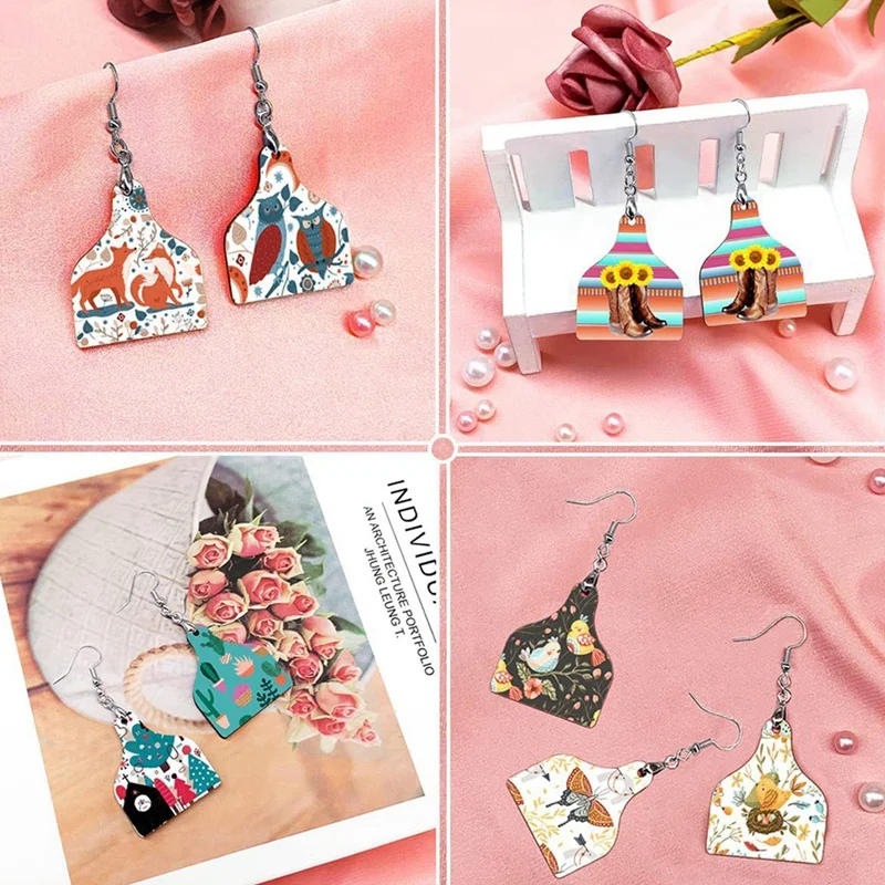 

48Pcs Sublimation Blank Earrings,Tags Shape Earrings Unfinished Heat Transfer Earring Pendant For Jewelry DIY Making