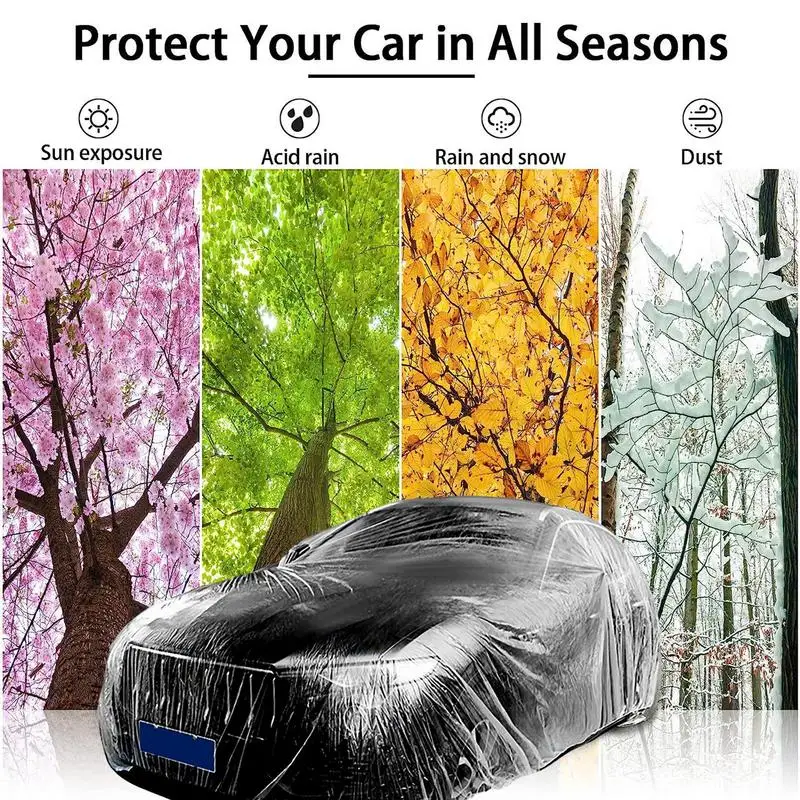 

Прозрачный автомобильный чехол, водонепроницаемый пыленепроницаемый полноразмерный автомобильный протектор, универсальный полноразмерный автомобильный чехол, прозрачные пластиковые автомобильные Чехлы, автомобильная одежда