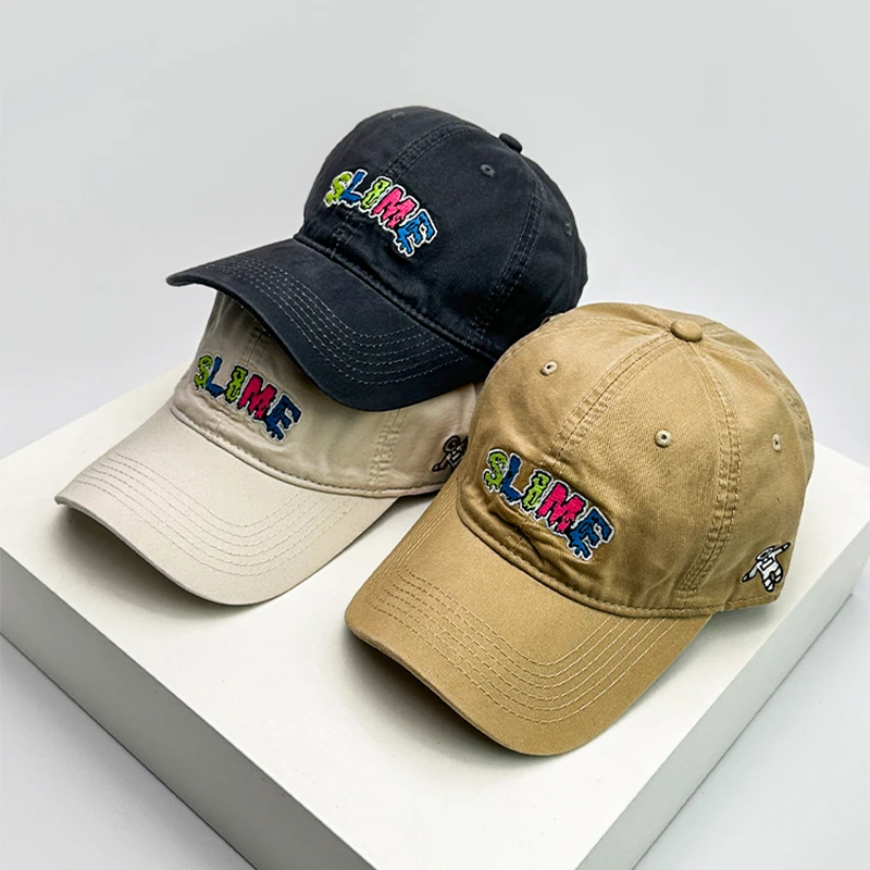 Новые универсальные дышащие корейские кепки унисекс с цветными надписями