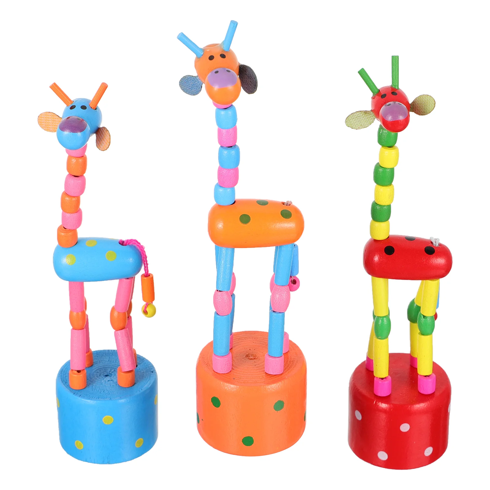 

Toy Giraffe Kids Animal Wooden Finger Puppets Dancing Party Toys Puppet Figurine Favors Wood Ornament Thumb Birthday Push