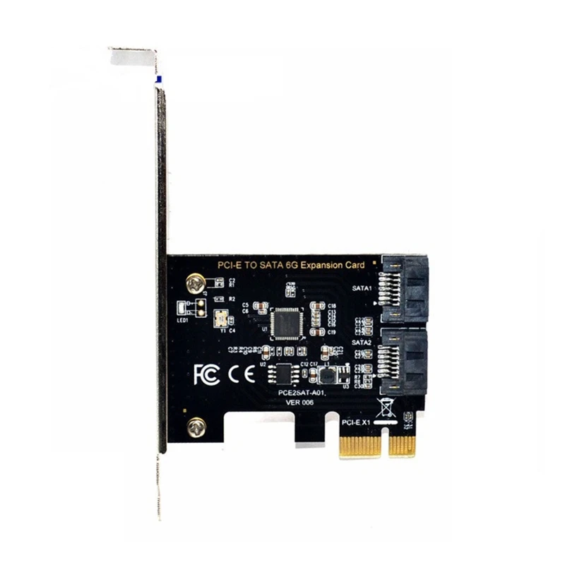

Райзер-карта SATA3.0 PCIE, плата расширения PCI-E к SATA3.0, ASM1061, адаптер для жесткого диска, 2x интерфейс SATA3.0