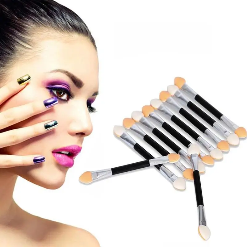 

12Pcs Two Head Eyeshadow Applicator For Females Design Professional Portable Soft Sponge Double Ended Nail Powder Brushes C4P6