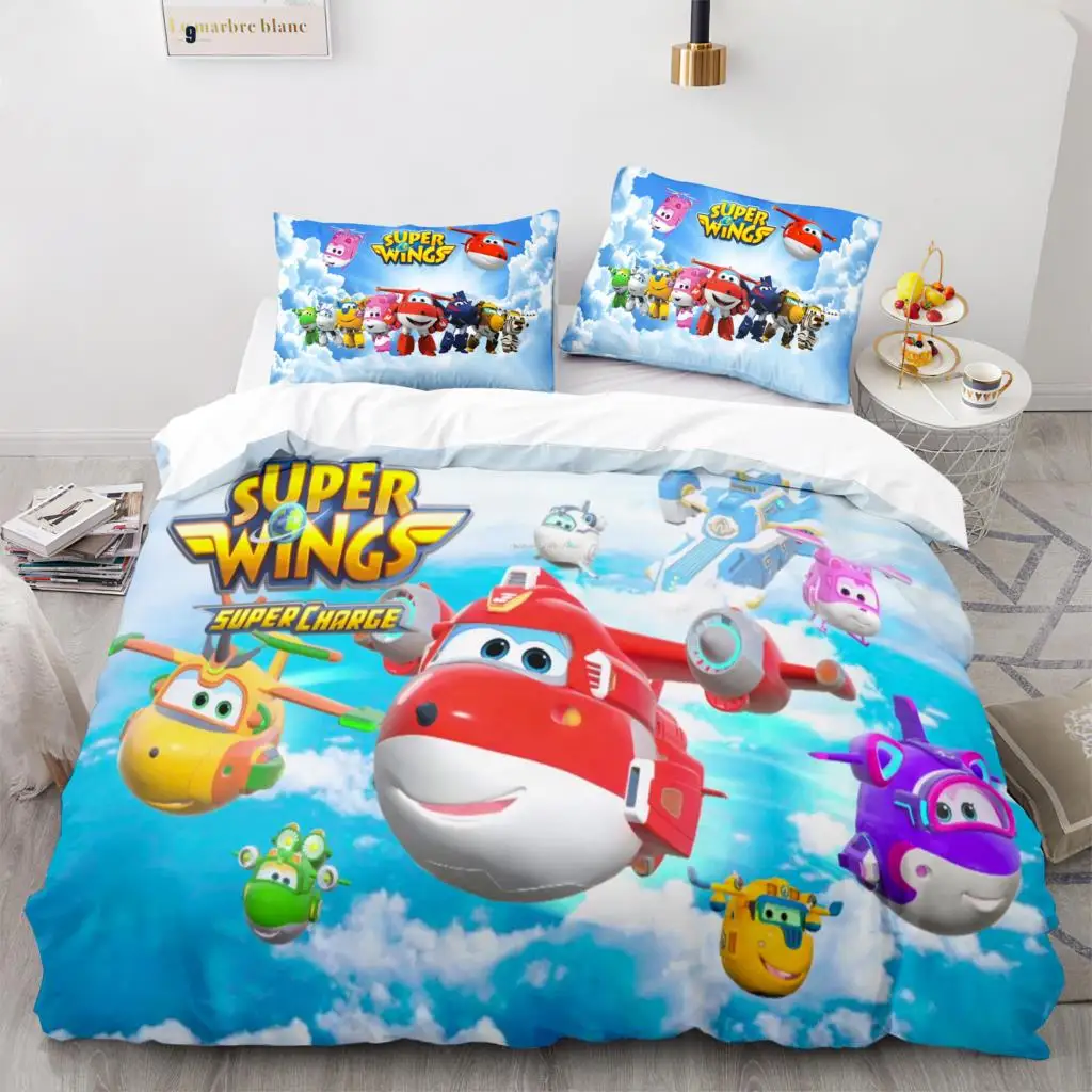 

Super Wings Bedding Set Bedspread Single Twin Full Queen King Size Game Super Wings Bed Set Children's Kid Bedroom Duvetcover 08