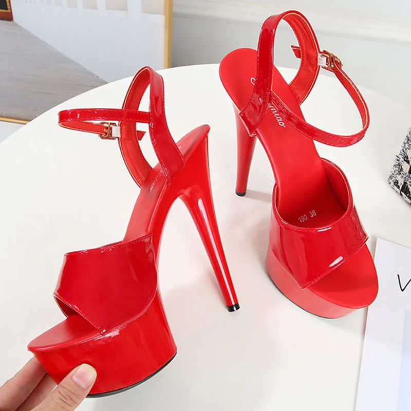 Женские босоножки на высоком каблуке платформе 15 см |