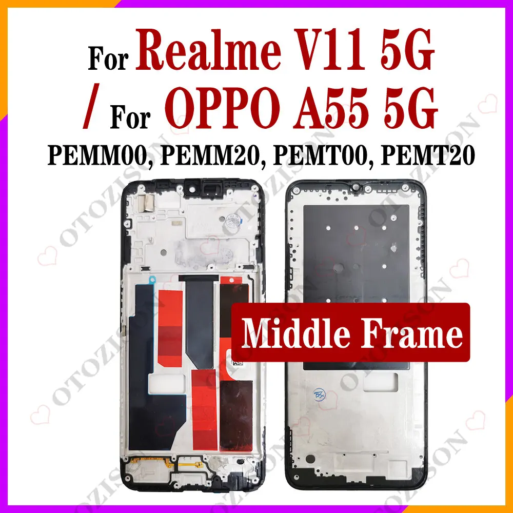Для OPPO A55 5G средняя рамка PEMM00 PEMM20 PEMT00 PEMT20 средняя рамка для Realme V11 5G рамка для телефона сменная крышка корпуса