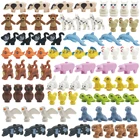 Творческий конструктор Город друзей фигурки животных, набор моделей, игрушки для детей, медведь, Морская Чайка, Сова, качающаяся кошка, черепаха, кролик, кубики, блоки MOC