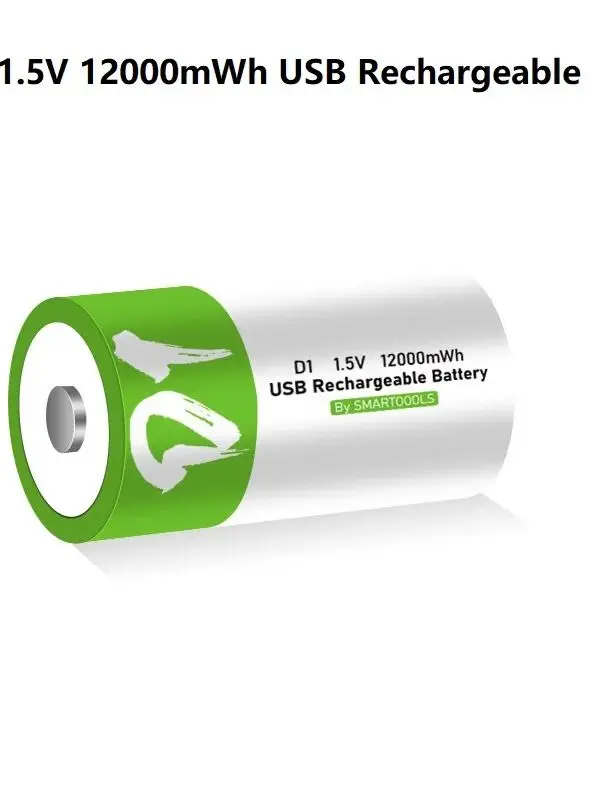 Фото 1-10 шт. USB-перезаряжаемые литий-ионные батарейки D-типа LR20 1.5В 12000мВтч с кабелем Type-C для газовых приборов №3