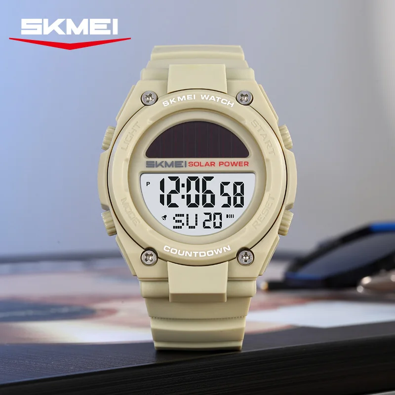 Фото SKMEI 2712 Новые модные спортивные цифровые электронные часы с солнечной батареей, водонепроницаемые, с хронографом, в стиле милитари, ретро, мужские часы montre homme №3