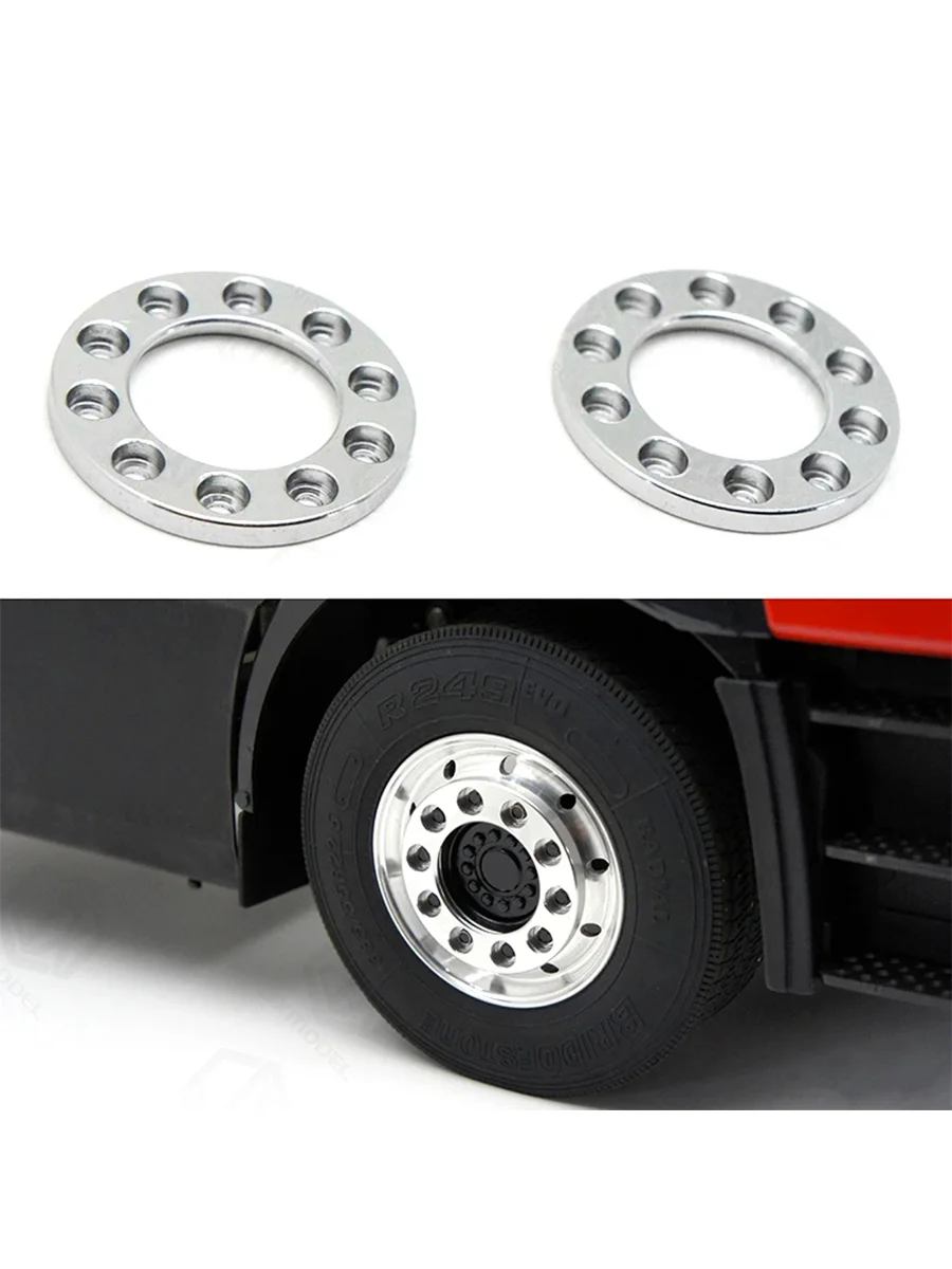 2pcs Simulation Wheel Retainer Upgrade Decorate for 1/14 Tamiya RC Truck Trailer Tipper Car Scania MAN Benz LUSE Diy Parts Toys