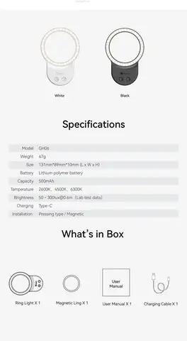 COLBOR Магнитный кольцевой светильник для Xiaomi 14 Ultra