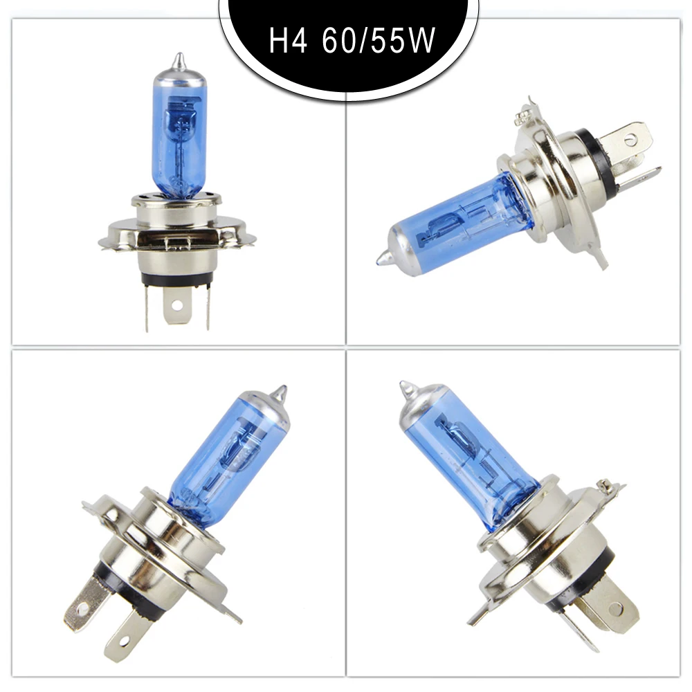 

2 Pcs Car Auto H4 HID Xenon Super White Bright Headlight DC 12V 60/55W Halogen Bulb Light Replacement Universal Durable