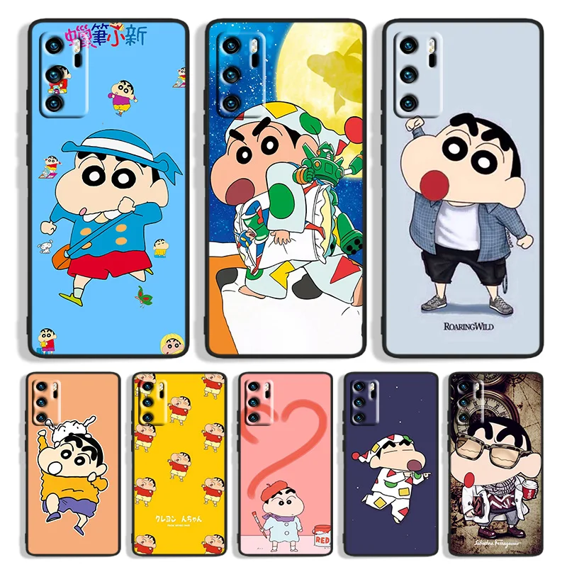 

Crayon Shin-chan For Huawei Mate 40 30 20X 10 Lite P Smart S Z Plus Pro 2021 2020 2019 2018 Black Phone Case Capa
