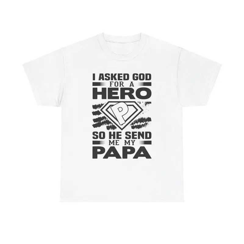 Фото Футболка God Sent My Papa Hero, подарок дедушке на День отца, цитата №1