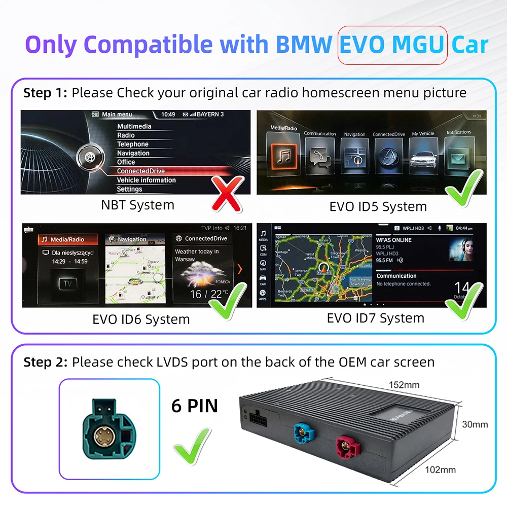 

Беспроводной CarPlay Для BMW EVO NBT CIC Android Auto Box