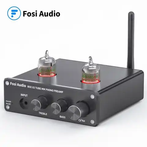 Fosi аудио Bluetooth фонограф предусилитель для проигрывателя фонографа предусилитель с 5654 Вт вакуумный трубчатый усилитель коробка Hi Fi X3