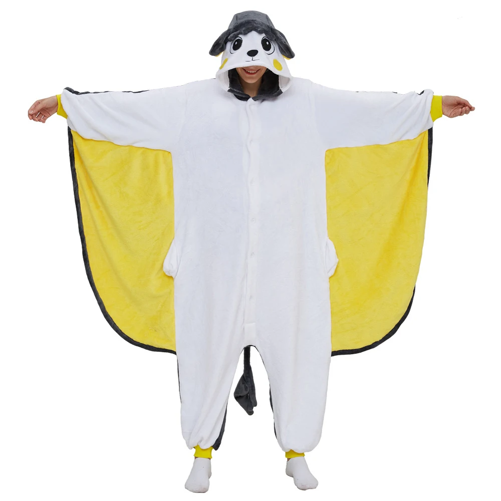 

Halloween Cosplay Costume Flying Squirrel Onesie For Women Men Adult Animal Kigurumi Pyjamas Cartoon One-piece Pajamas Homewear