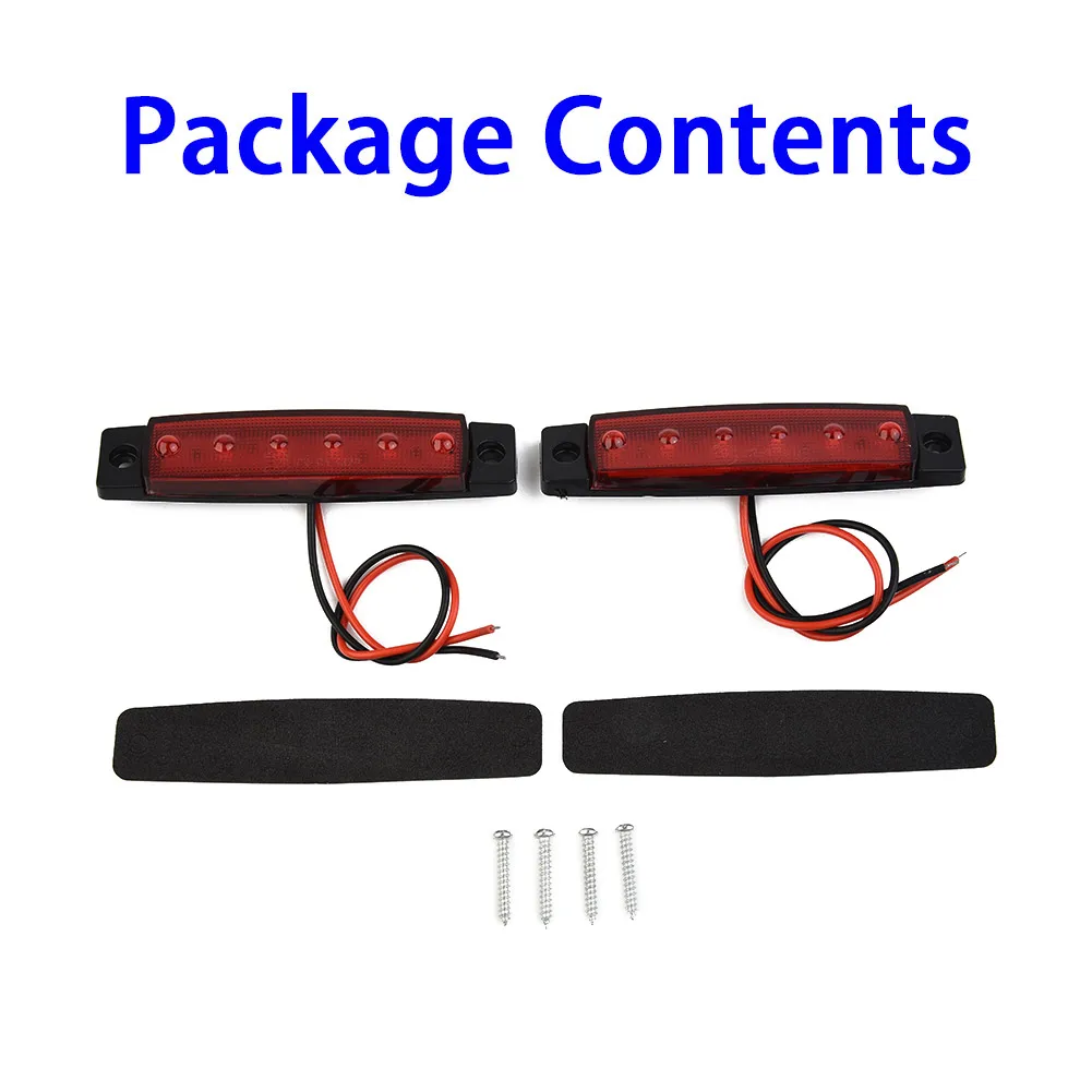 

2pcs 6-LED Red Sealed Turn Brake Stop Tail Light For Truck Trailer RV Boat Car Side Marker Lights, Tail Lights, Side Lights Accc