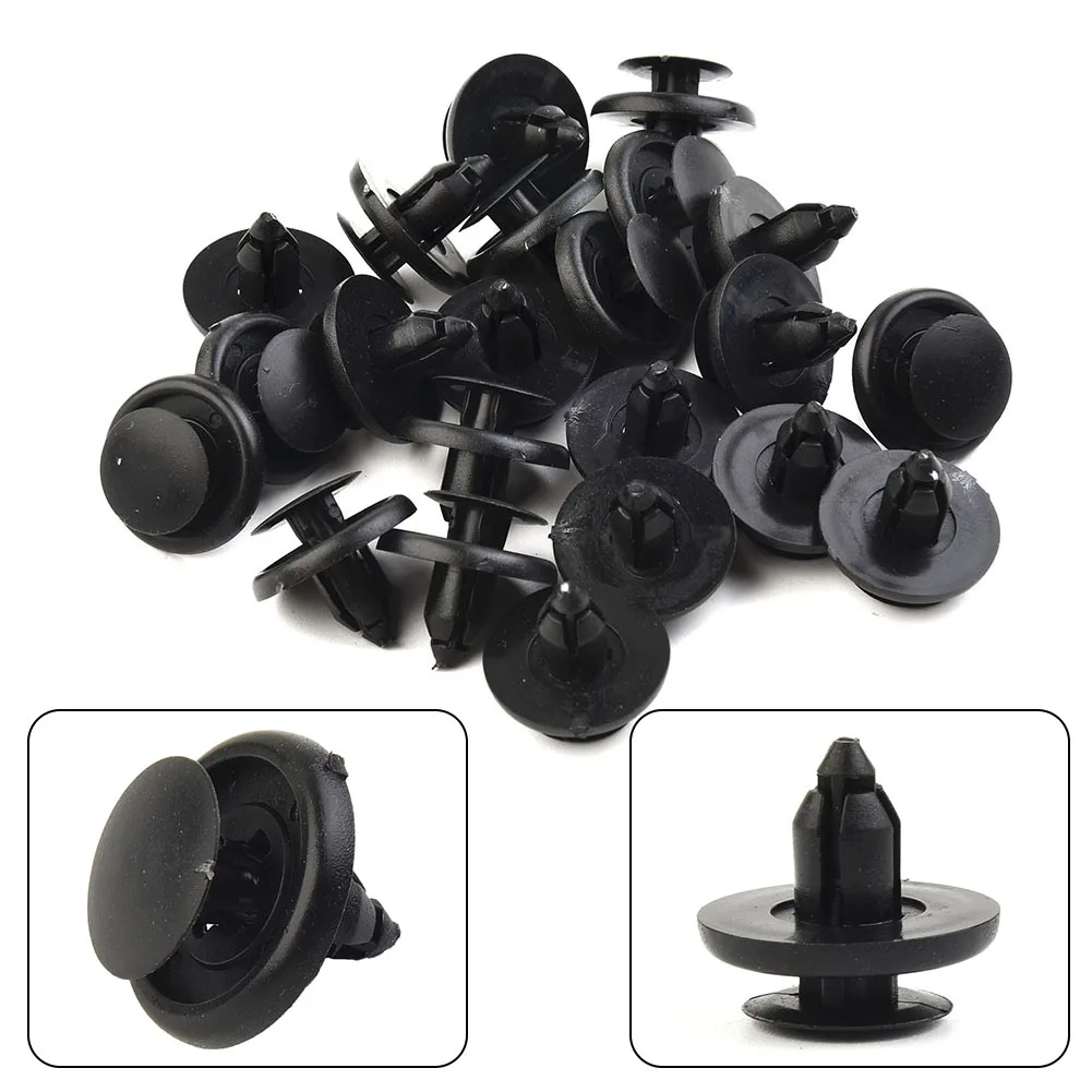 

30pcs 7mm Dia Hole Black Plastic Rivets Fastener Car Fender Bumper Pin Clips 12mm For Fast & Permanent Fastening