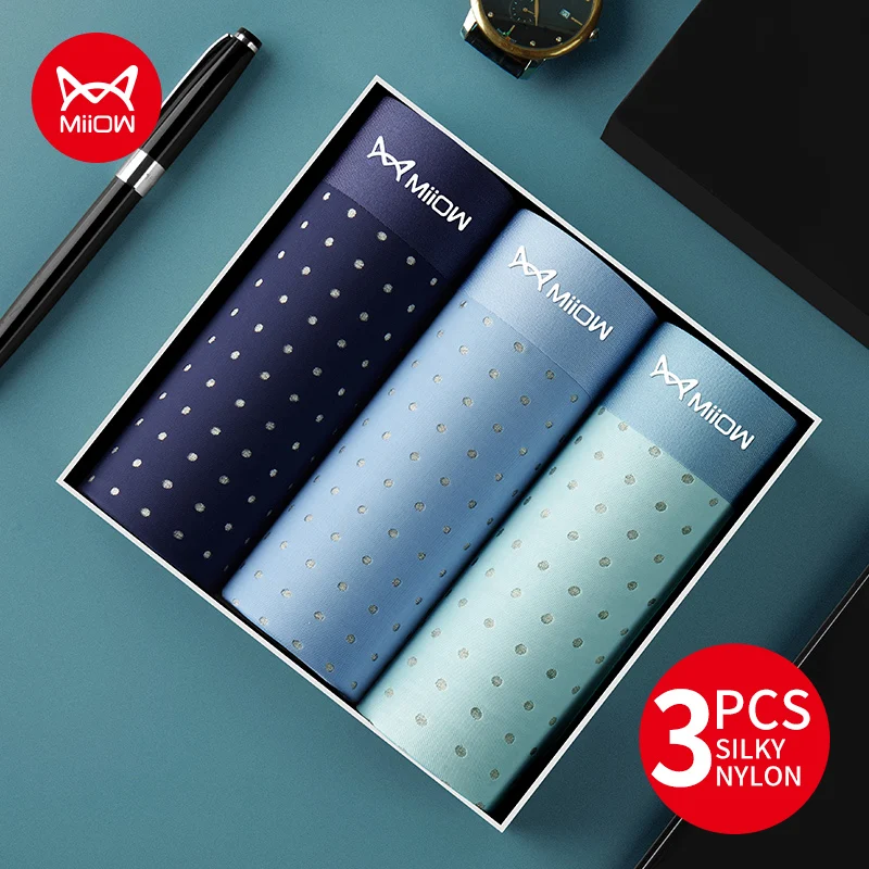 

3Pcs Boxers Shorts Comfortable Innerwear Ice Silk Sexy Men Underpants Graphene Antibacterial Mesh Man Underwear Boxer