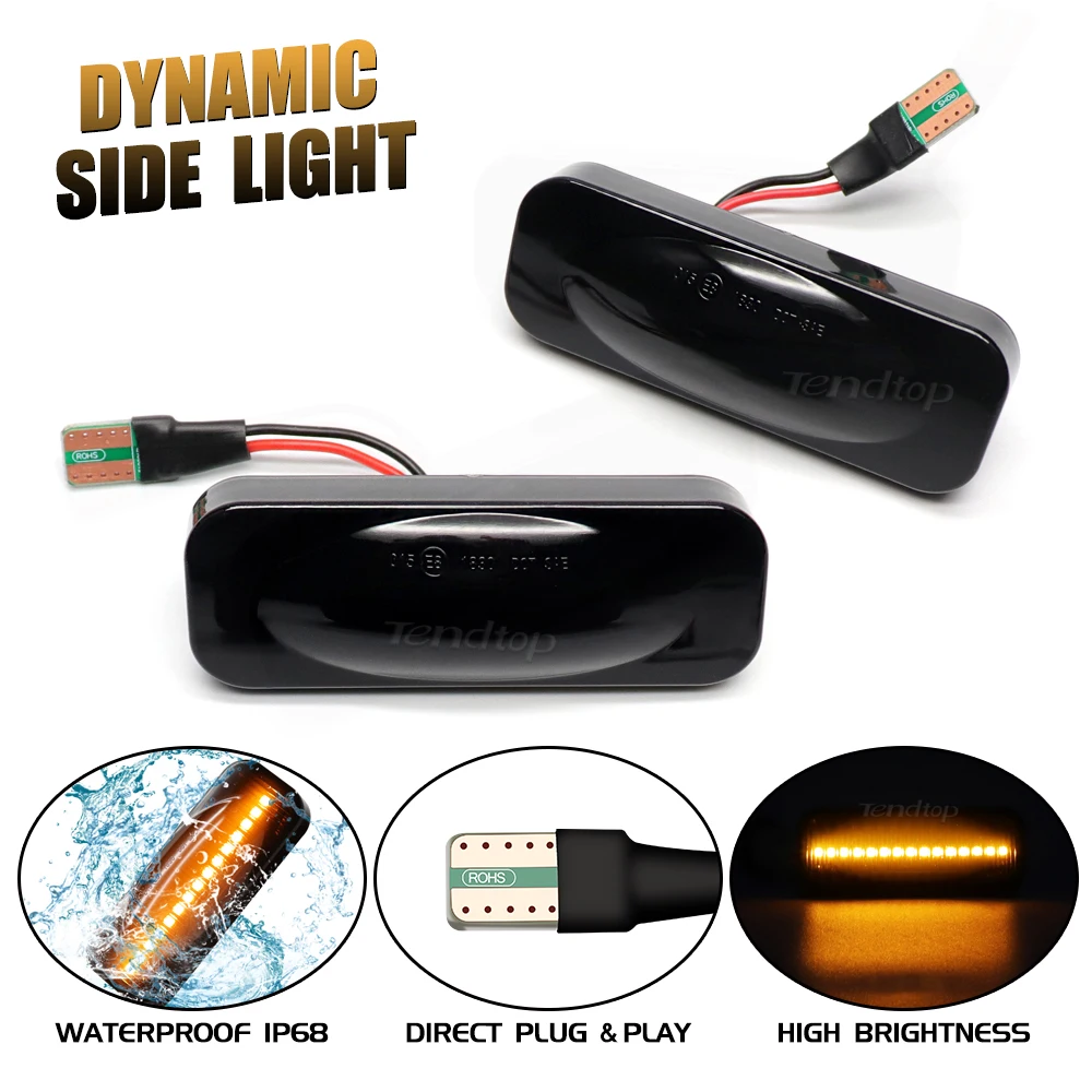 2 шт. светодиодный янтарный динамический указатель поворота боковой габаритный