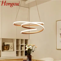 hongcui nordic pendant lamps luxury led vintage creative rings for home bedroom dining room chandelier light