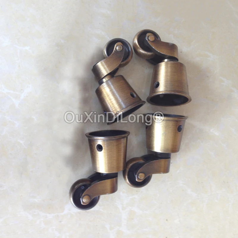 

4PCS Antique Furniture Wheels Alloy Caster Table Chairs Sofa Castor Round Cups Caster Retro 360 ​​Degrees Rotate Roller FG1118