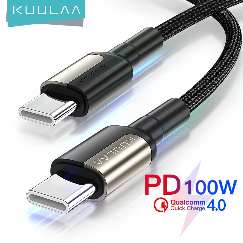 KUULAA-Cable USB tipo C de 100W a USB tipo C, cargador rápido...