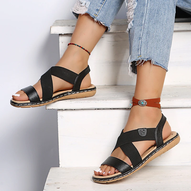 

Platform Sandals Women's Peep Toe Beach Shoes 2022 Summer Flower Flat Sandal Ladies Plus Size Casual Slippers sandalias de mujer