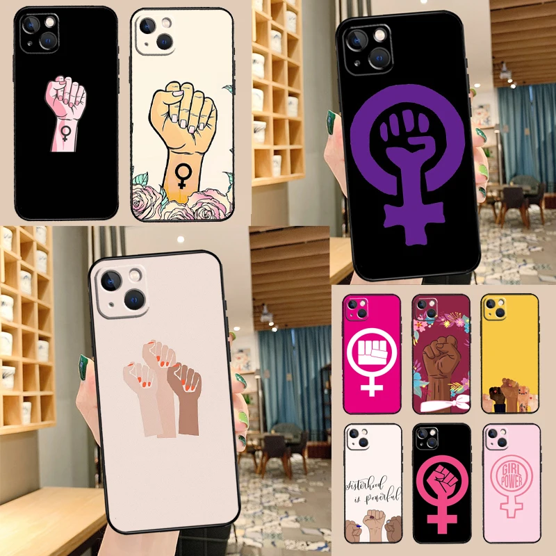 Feminist Fist Symbol Phone Case For iPhone 11 12 13 14 Pro Max mini Back Cover For iPhone XR X XS Max 7 8 Plus