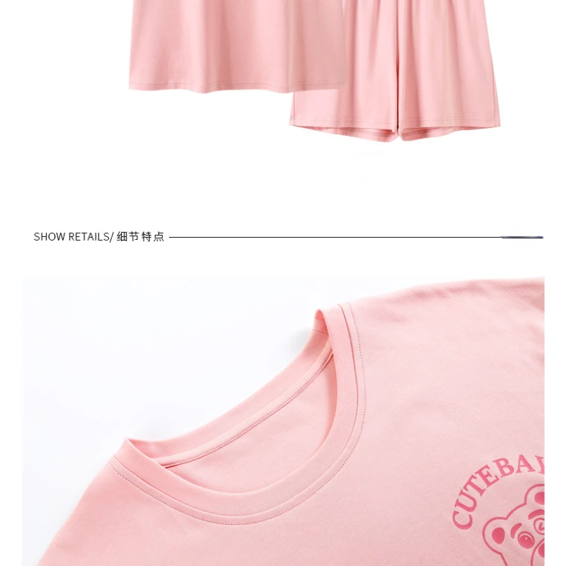 2023 New Pajamas Couple Summer Short-sleeved Cotton Korean Casual Home Service Two-piece Suit Comfortable and Soft Leisure Wear