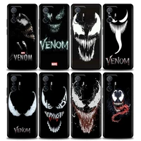 marvel phone case for xiaomi mi 12 12x 11i 11 11x 11t poco x3 nfc m3 pro f3 gt m4 case soft silicone cover marvel venom face