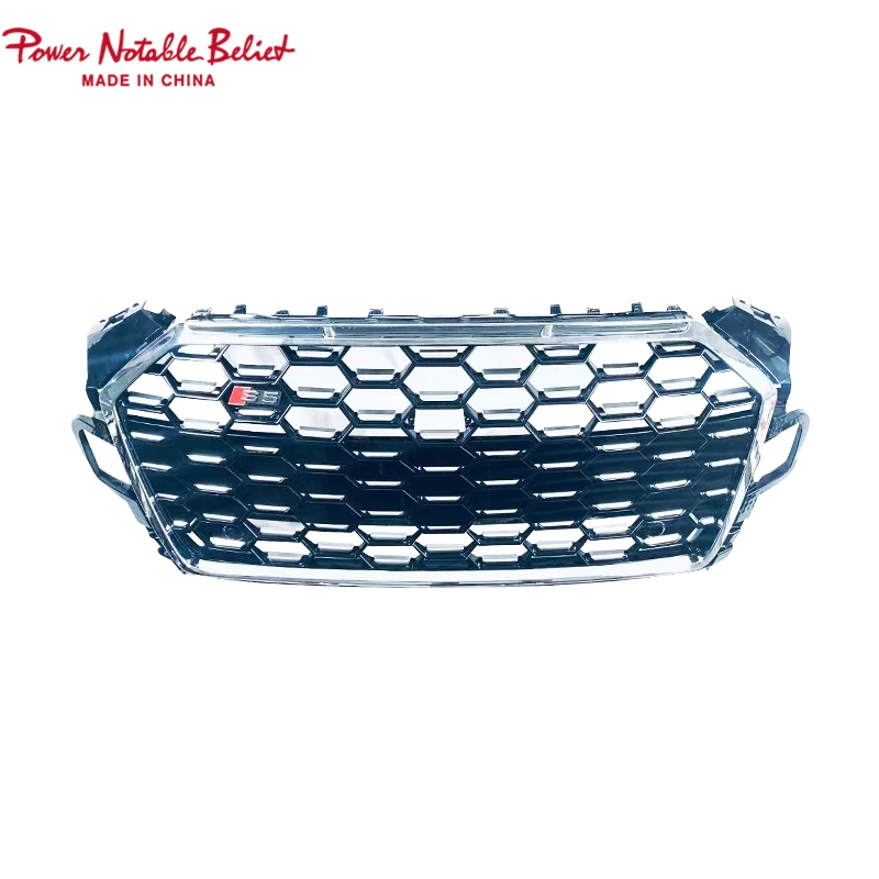 Решетка для переднего бампера S5 Audi A5 B10 решетка с Сотами в черном стиле 2020-2024