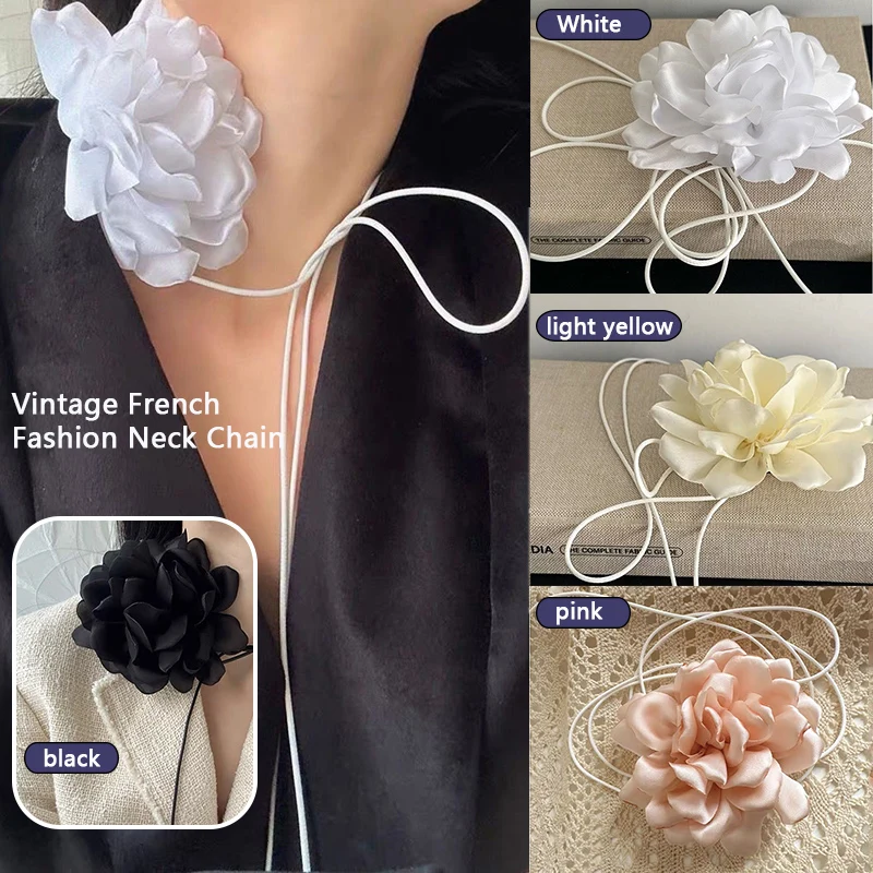 

Exaggerated Decorations Delicate Neck Chain Classic Romantic Flower Necklaces Women's Trendy Jewelry Vintage Charm Necklace