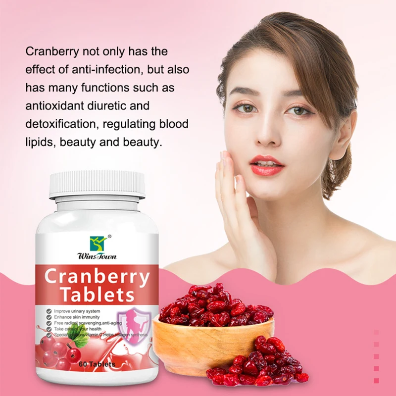 

60 Pills Cranberry tablets Improve urinary system enhance skin immunity antioxidant Beauty care Health Food