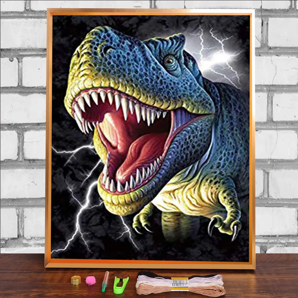 

Набор для вышивки крестиком 11CT с динозаврами, Набор для вышивки крестиком «сделай сам», нитки DMC, хобби, ручная работа, игла для рукоделия