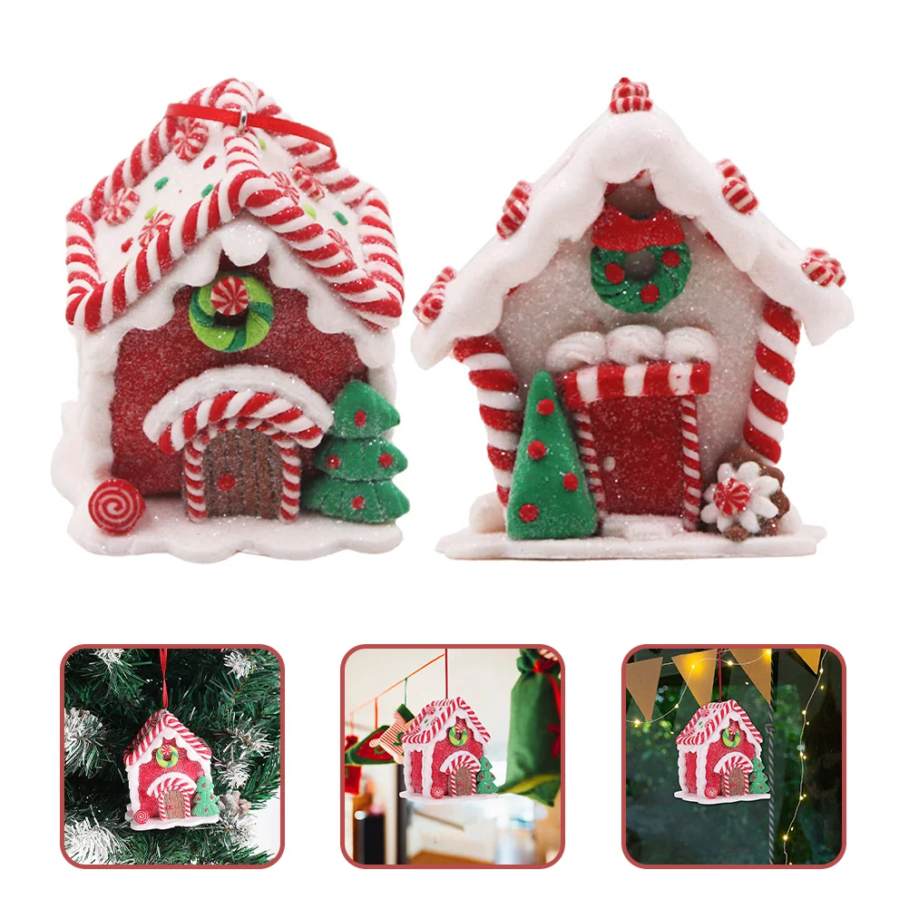 

House Christmas Gingerbread Ornaments Decor Hanging Tree From Ceiling Decorations Houses Candy Ornament Village Minidecoration
