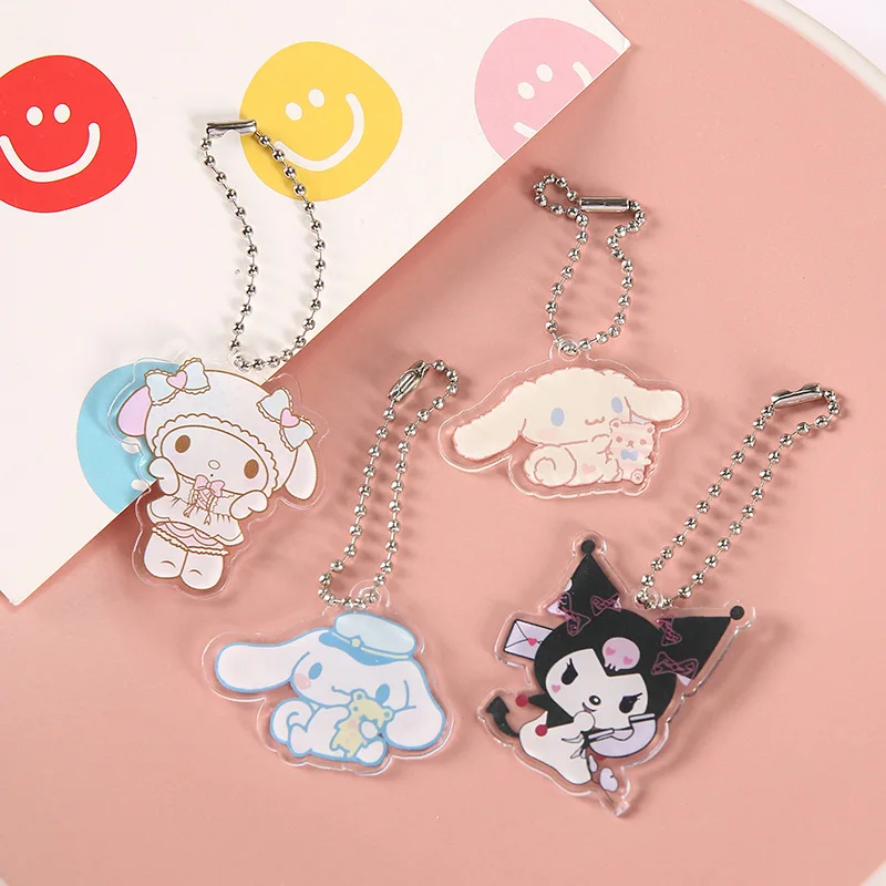 

Kawaii Anime Kuromi My Melody Cinnamoroll Sanrioed Accessories Toy Cartoon Cute Acrylic Bag Pendant Keychain Toys for Girls Gift