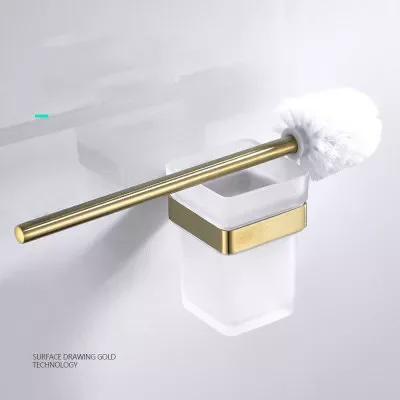 

Toilet Brush Holders Luxury Wall Mounted Brass with Crystal Ceramic Cup Golden Bath Toilet brush Bathroom Accessories 4546K